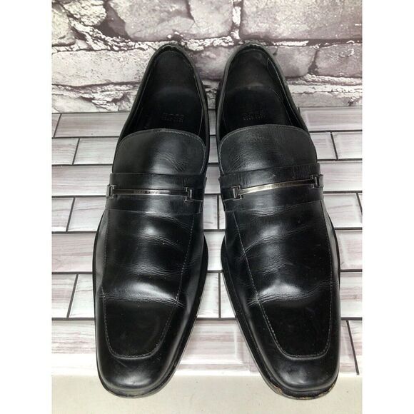 HUGO BOSS Vero Cuoio Black Leather Horsebit Loafer Dress Shoes Men 11.5M US/45EU main image 6